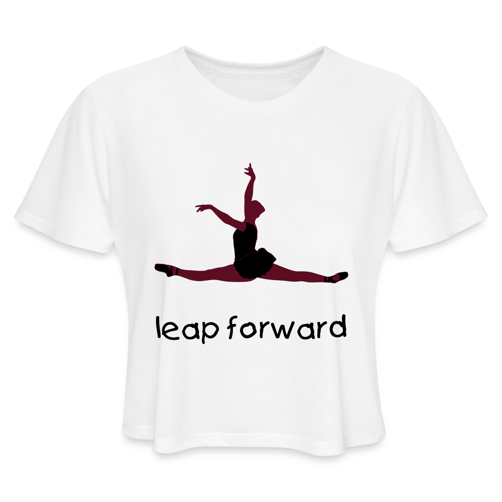 Leap Forward Cropped T-Shirt (Customizable) - white