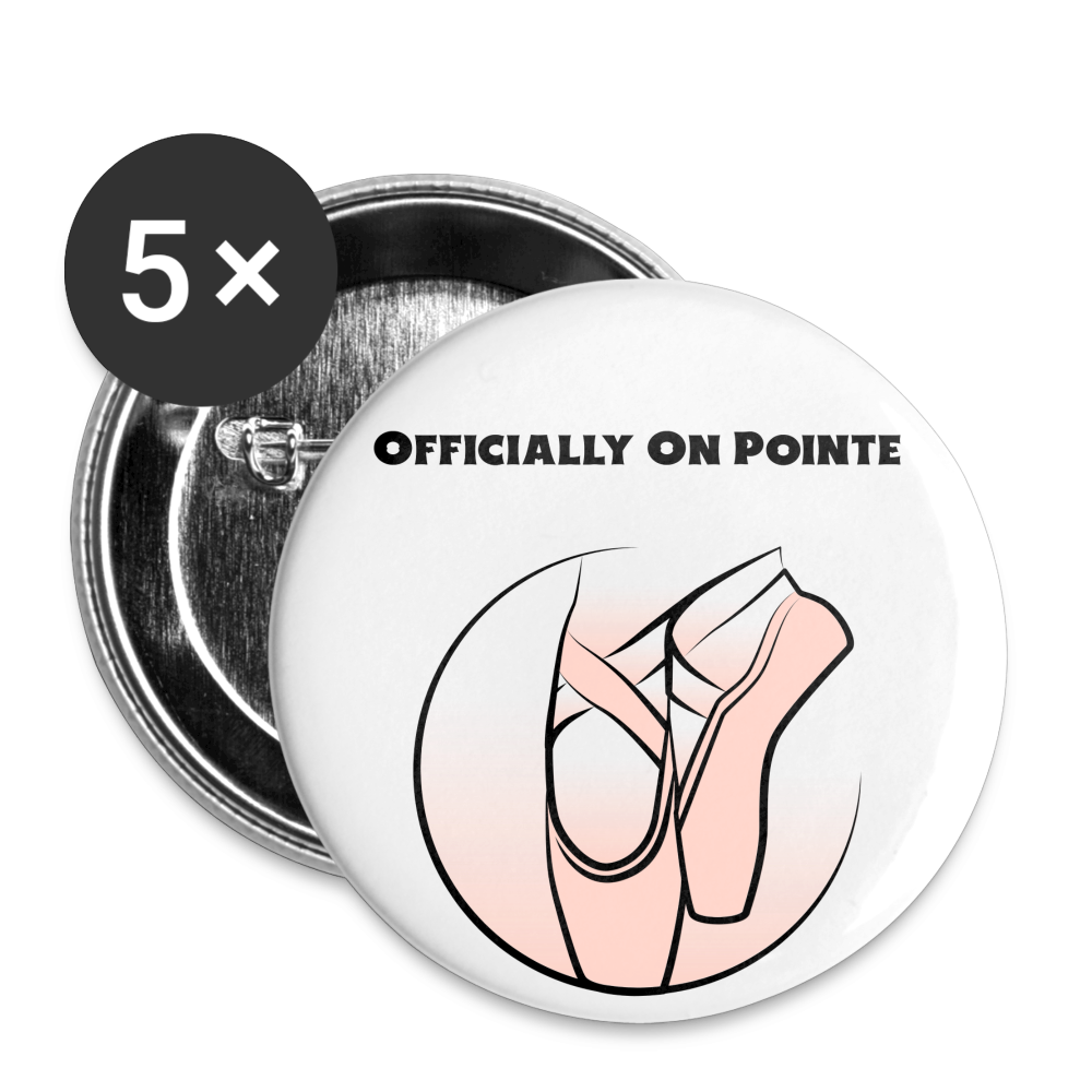 Officially On Pointe Pink Buttons  2.2'' (5-pack) - white