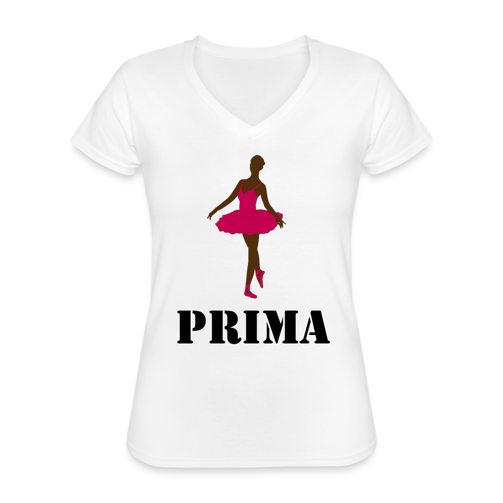 Prima V-Neck T-Shirt - white