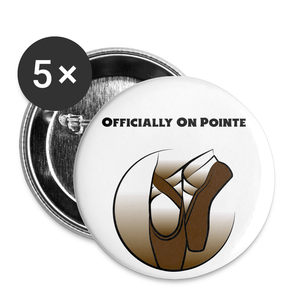 Officially On Pointe Buttons  2.2'' (5-pack) - white